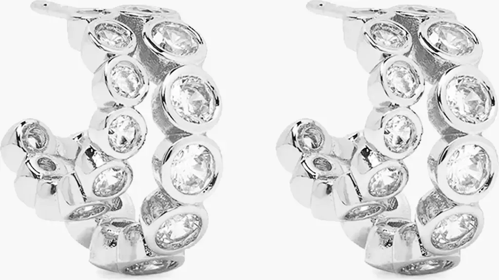 Averto Mini Crystal Double Hoop Earrings by YOJ