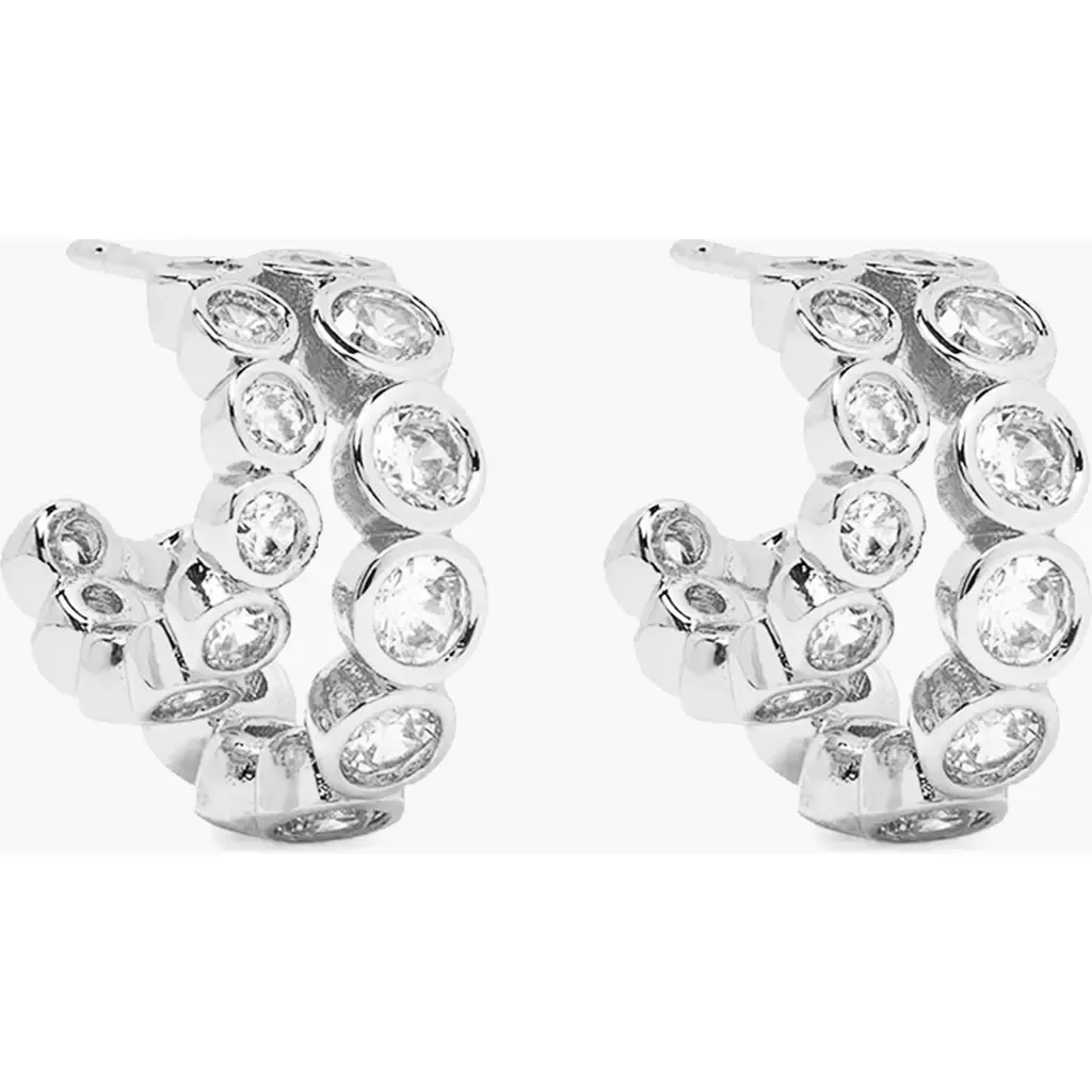 Averto Mini Crystal Double Hoop Earrings by YOJ