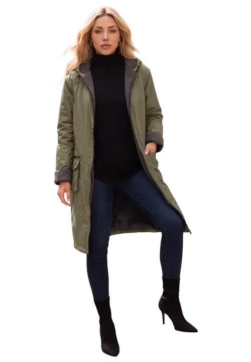 Hooded Nylon Jacket by Roaman's