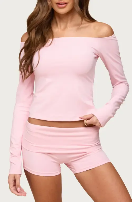 Tezia Off the Shoulder Long Sleeve Top by EDIKTED