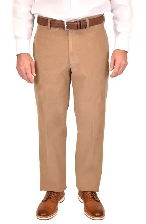Flat Front Corduroy Dress Pants by Berle