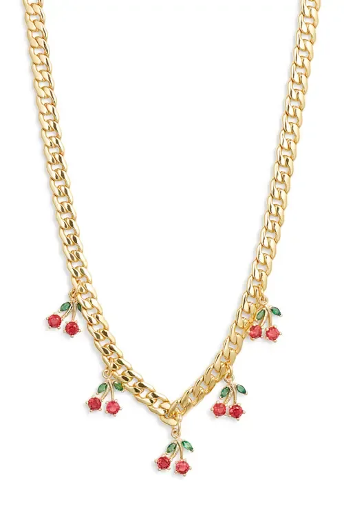 Cherry Pie Curb Chain Necklace by VIDAKUSH
