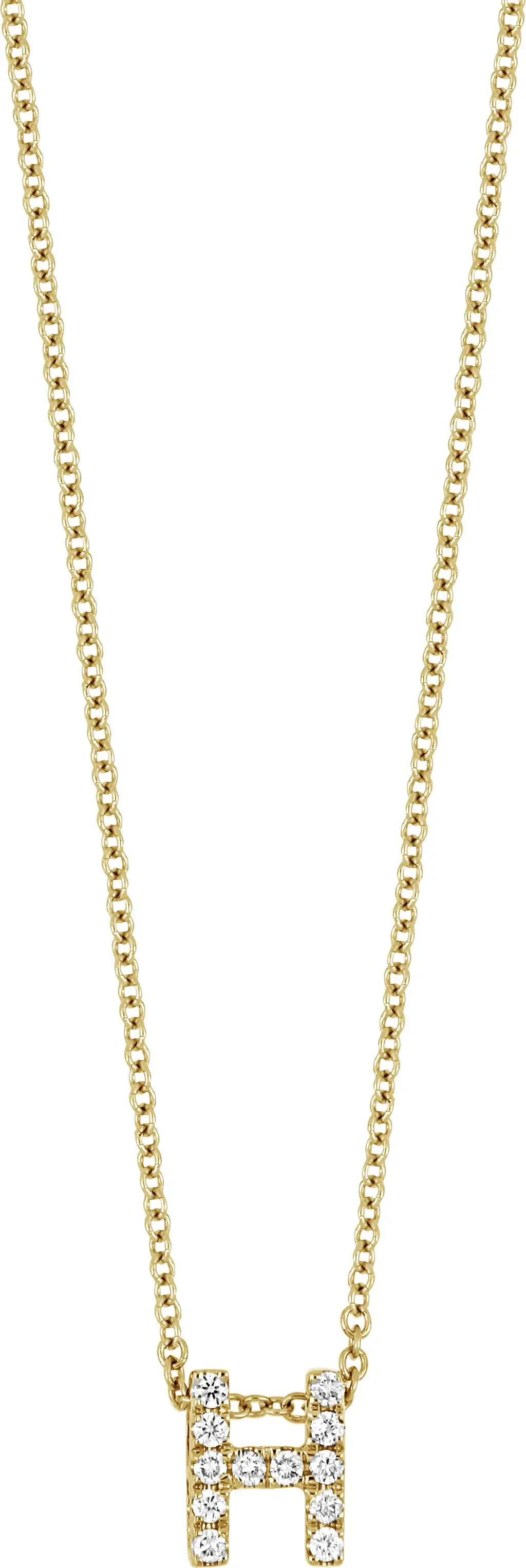 18k Gold Pavé Diamond Initial Pendant Necklace