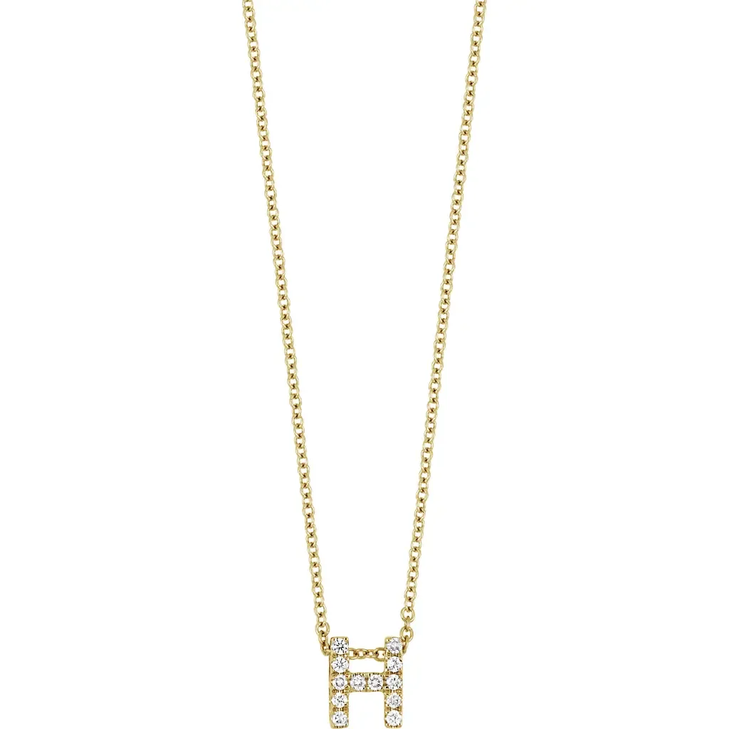 18k Gold Pavé Diamond Initial Pendant Necklace by Bony Levy