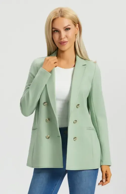 Double Breasted Blazer Stretch Ponte by Betabrand