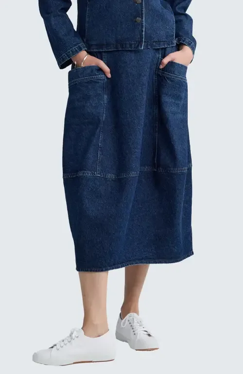 Hayden Balloon Denim Skirt by LUUKAA