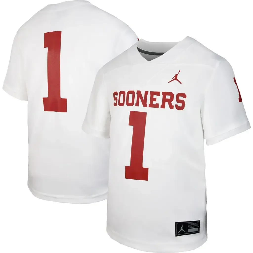 Jordan Brand #1 Oklahoma Sooners Untouchable Replica Game Jersey by Jordan Brand