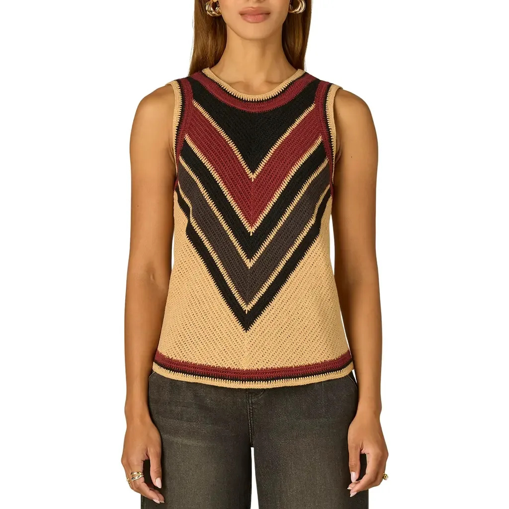 Chevron Sleeveless Sweater by Wit & Wisdom