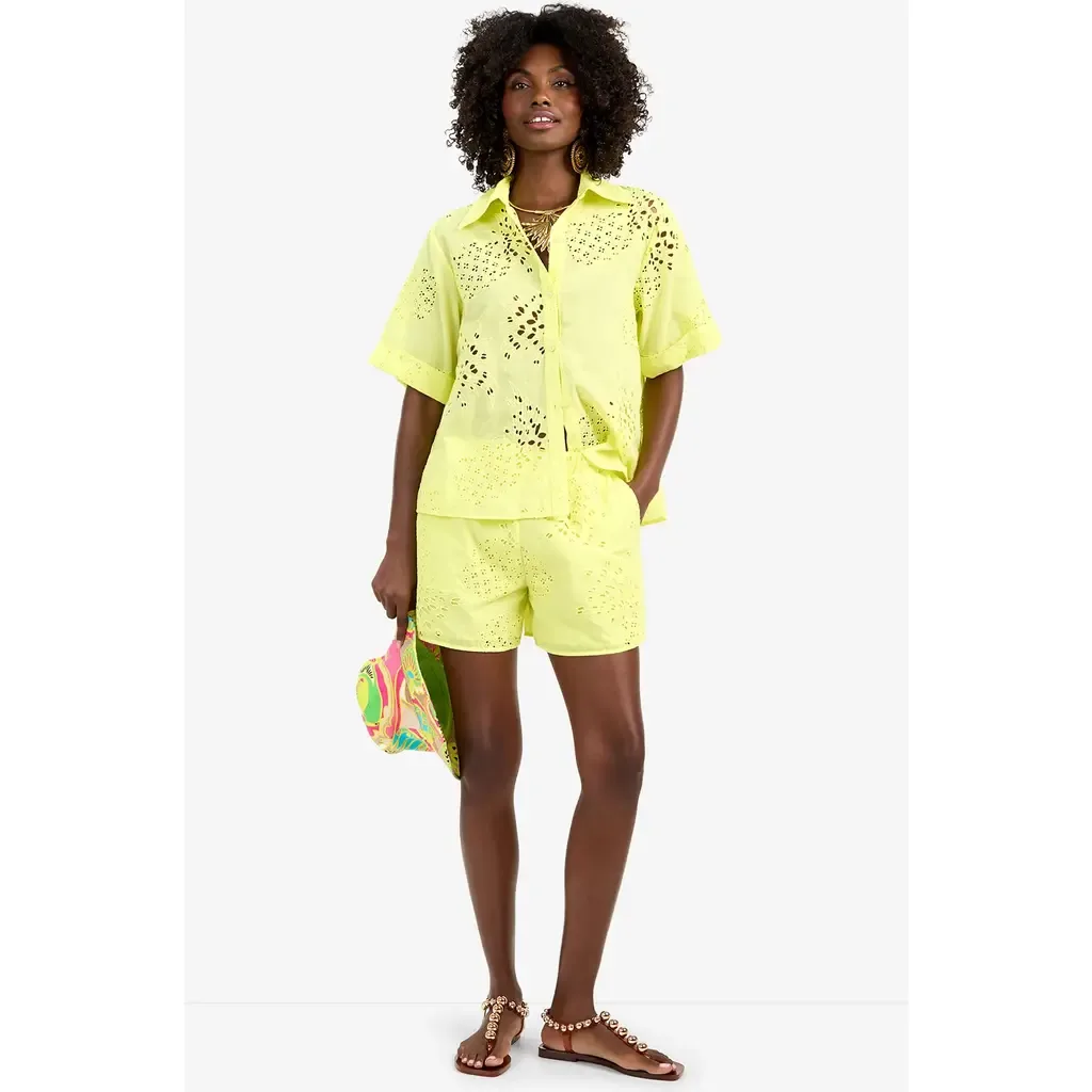 Alody Cotton Eyelet Shorts by Trina Turk