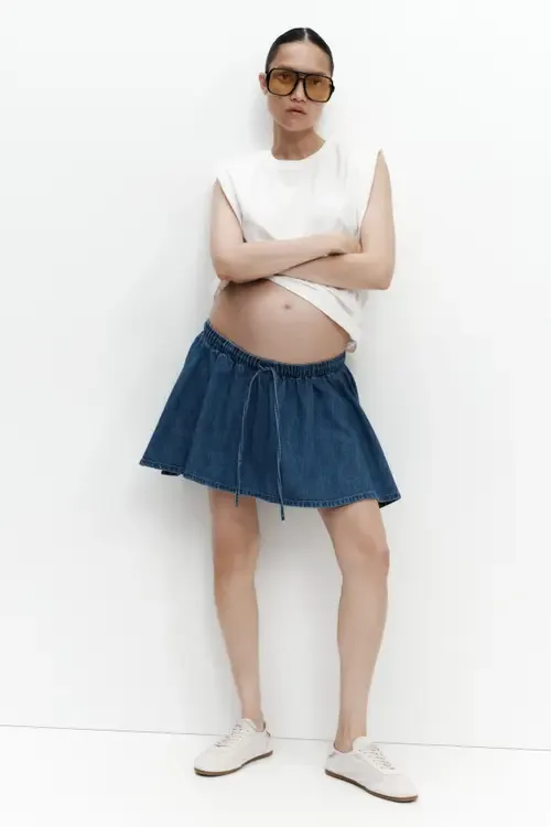 Mama Flared Cotton-Blend Skort by H&M