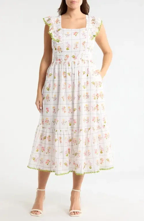 Diana Floral Maira Tie Back Midi Sundress