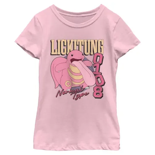 Lickitung Normal Type Graphic Short Sleeve T-Shirt by POKEMON
