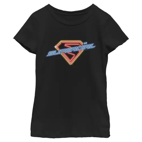 Neon Sign Logo Graphic Short Sleeve T-Shirt by Supergirl