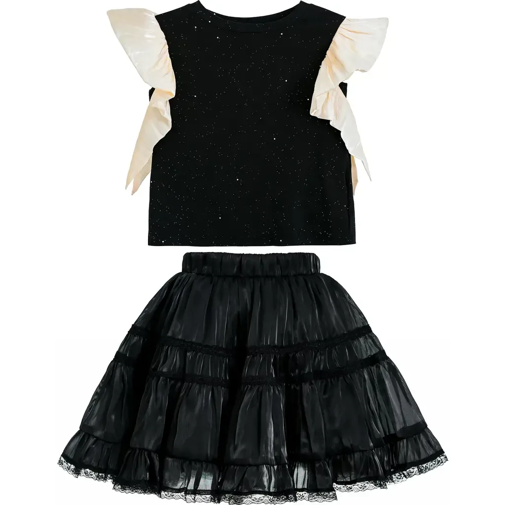 Glitter Ruffle Skirt Set by Tulleen