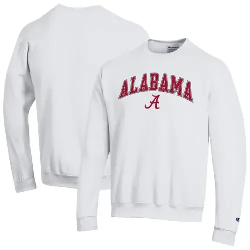 Champion White Alabama Crimson Tide Arch Over Logo Pullover Sweatshirt by Champion
