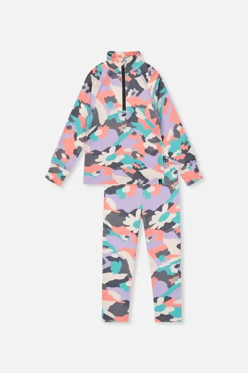 Two Piece Camouflage Brushed Half-Zip Top & Pants Thermal Underwear by Deux par Deux
