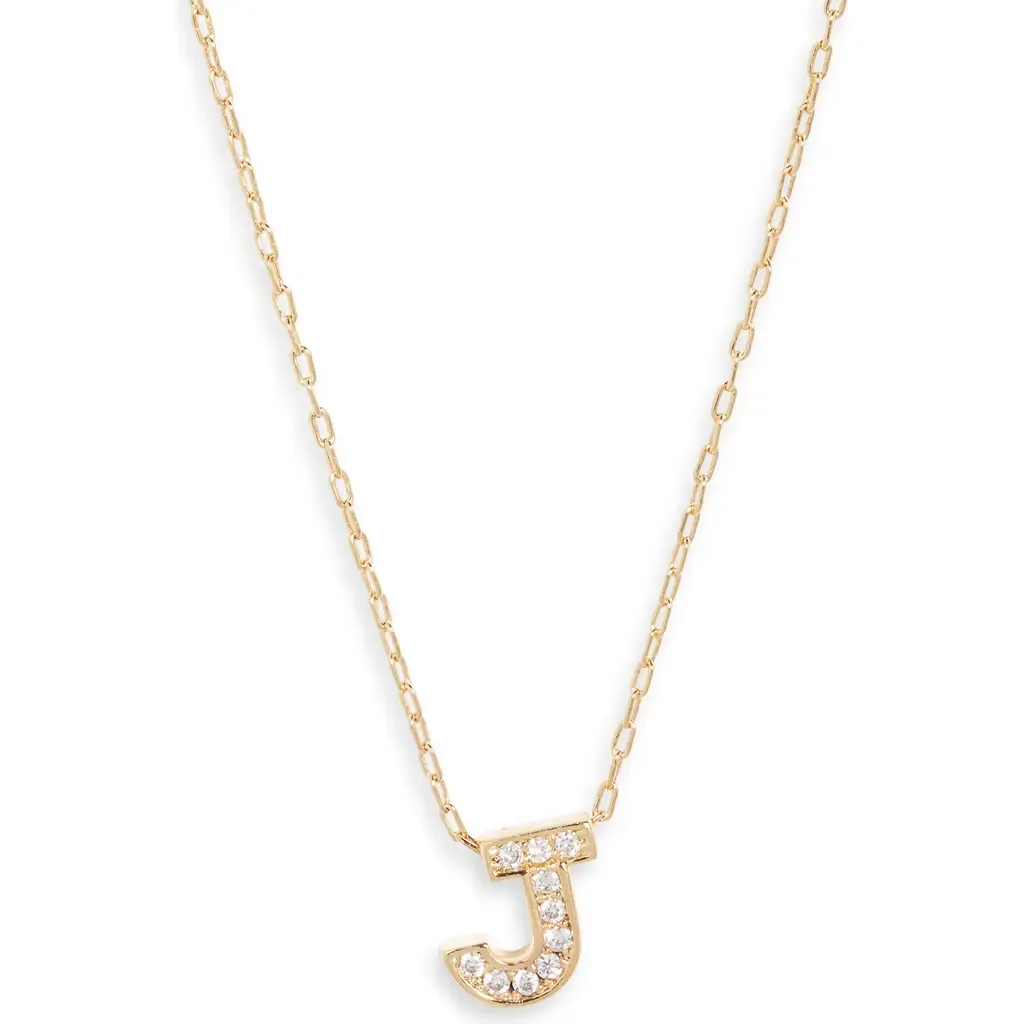 Pavé Cubic Zirconia Initial Necklace by Nordstrom