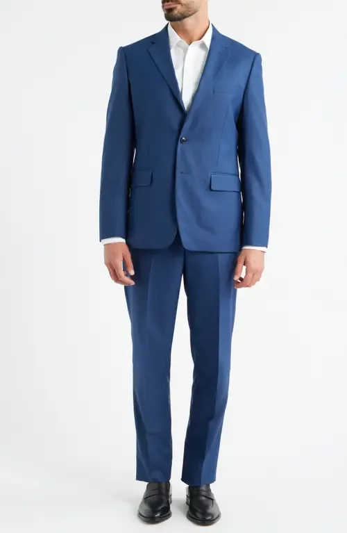Modern Fit Medium Blue Textured Wool Blend Suit by DANIEL HECHTER