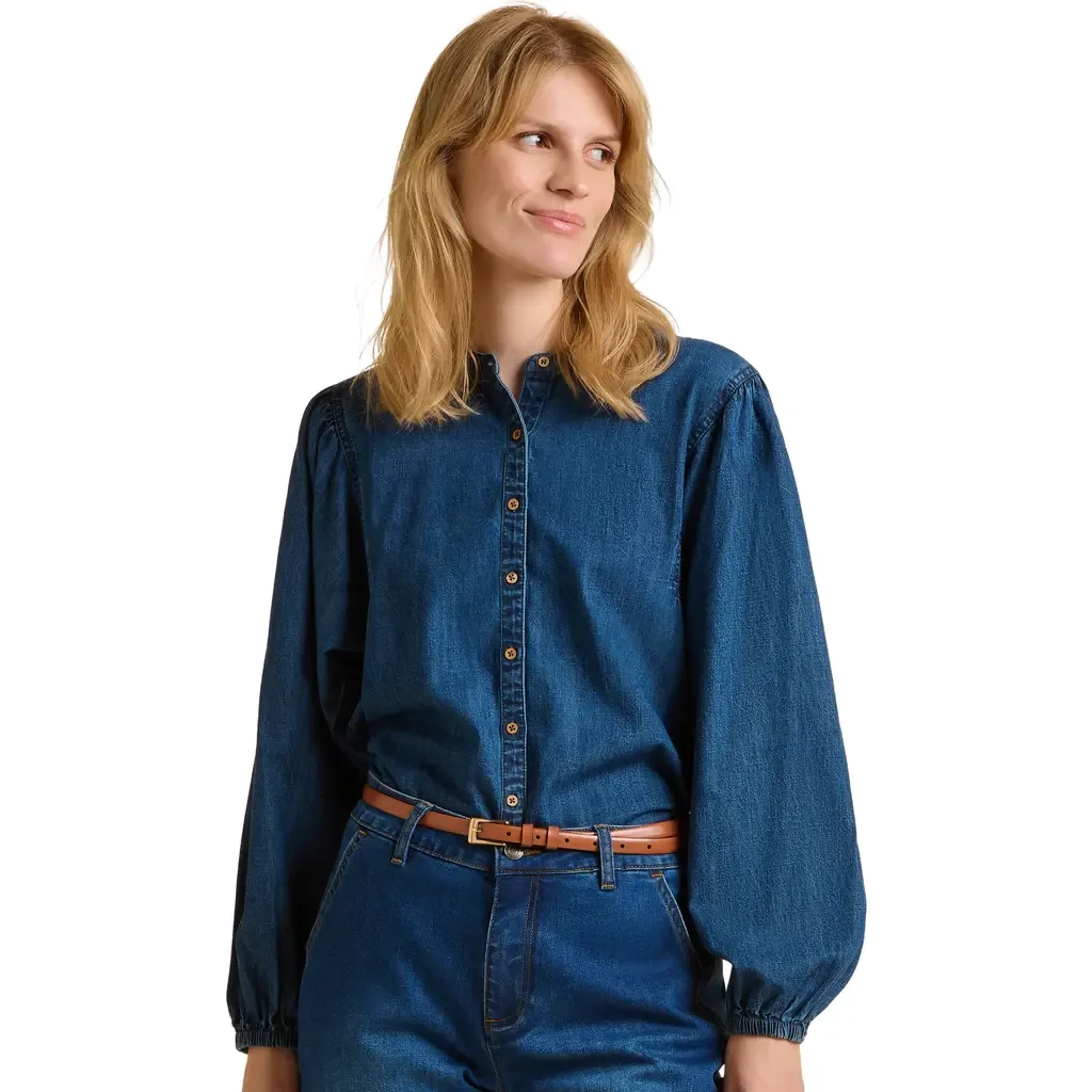 Auri Long Sleeve Round Neck Denim Shirt by Brakeburn