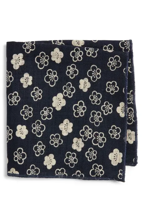 Floral Linen Pocket Square by CLIFTON WILSON