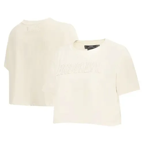 Brooklyn Nets Neutral Boxy Crop T-Shirt by PRO STANDARD
