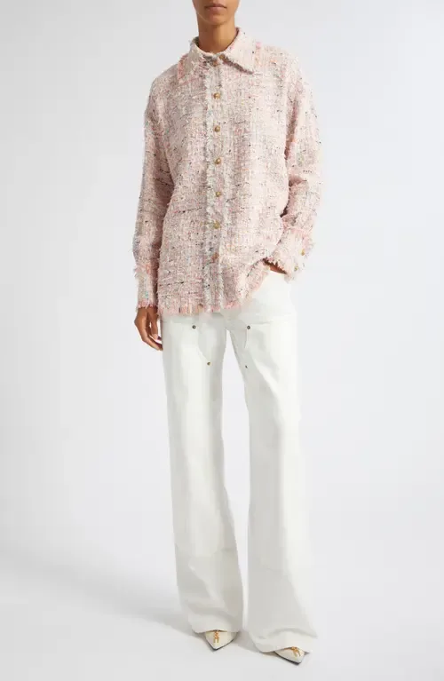 Loose Fit Denim Wide Leg Jeans by Balmain