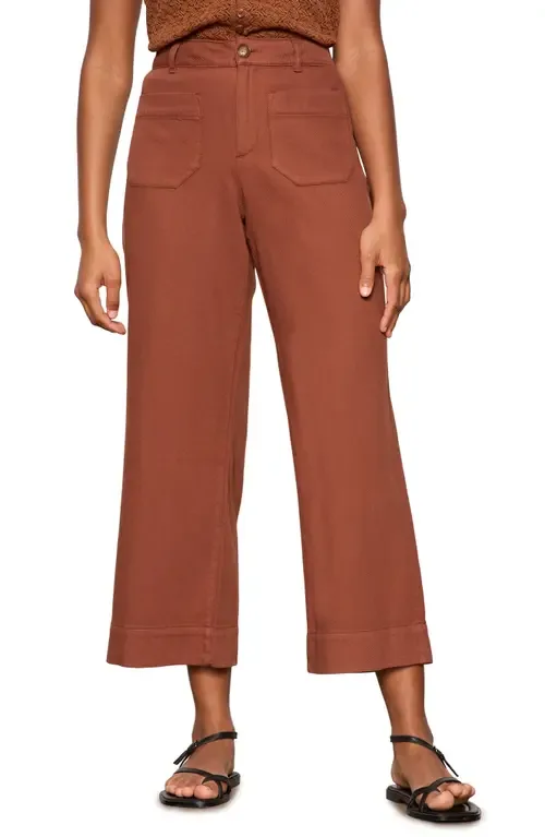 Soft Marine High Waist Wide Leg Crop Cotton Pants by Sanctuary