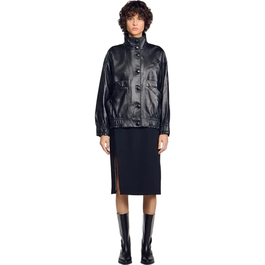 Oversized Leather Jacket by SANDRO