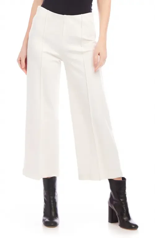 Pintuck Crop Wide Leg Pants by Karen Kane