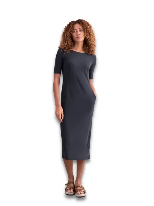 Linen Cotton Blend Button Back Dress by Celtic & Co.