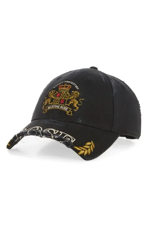 Distressed Cut Peak Baseball Cap by Martine Rose