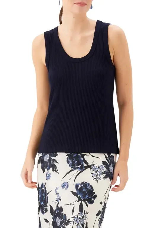 Scoop Neck Rib Tank by Karen Kane
