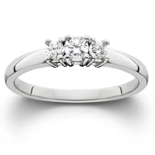 1/4 ct Three Stone Lab Grown Diamond Engagement Ring 10k Gold by Bliss Diamond