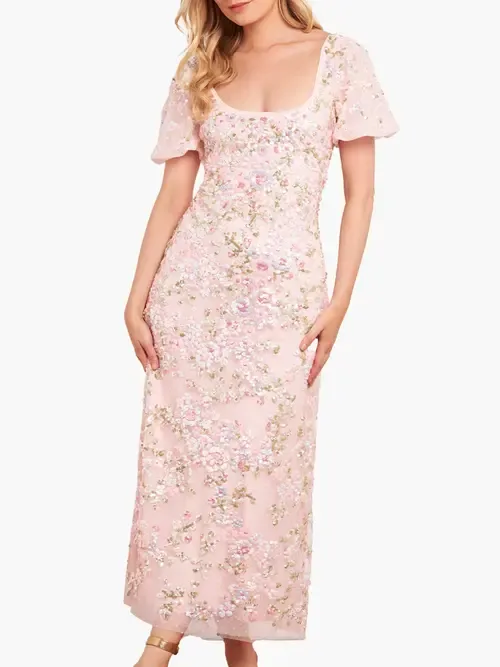 Dream Garland Puff Sleeve Ankle Gown by Needle & Thread