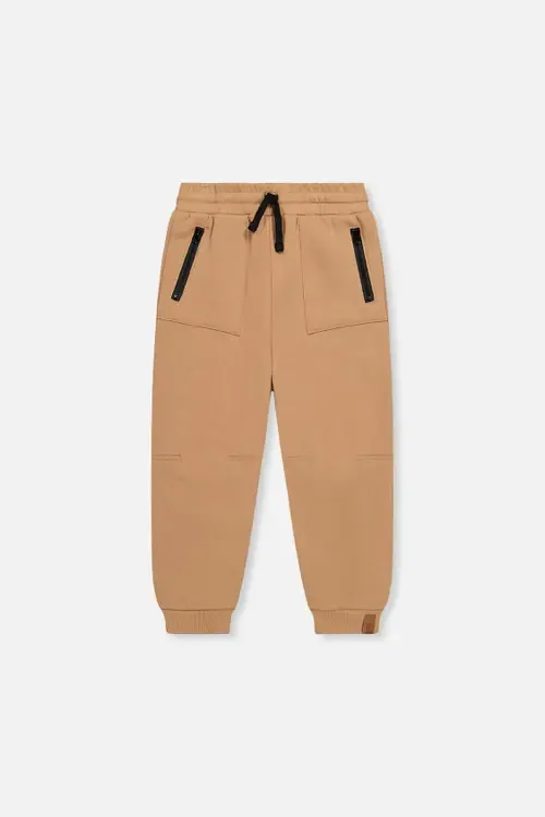 Fleece Drawstring Waist Zippered Pocket Sweatpants by Deux par Deux