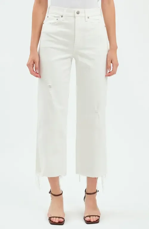 Pleaser High Waist Raw Hem Crop Jeans by DAZE