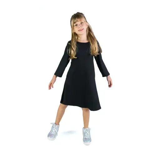 Long Sleeve Loose Fit Knee Length Tunic Pocket Dress by 24sevenKid