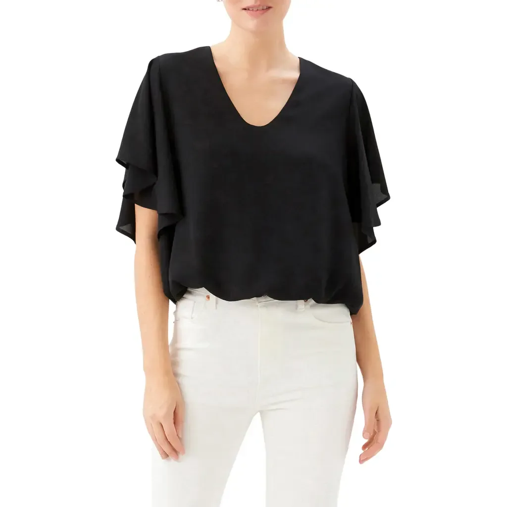 Flutter Sleeve V-Neck Top