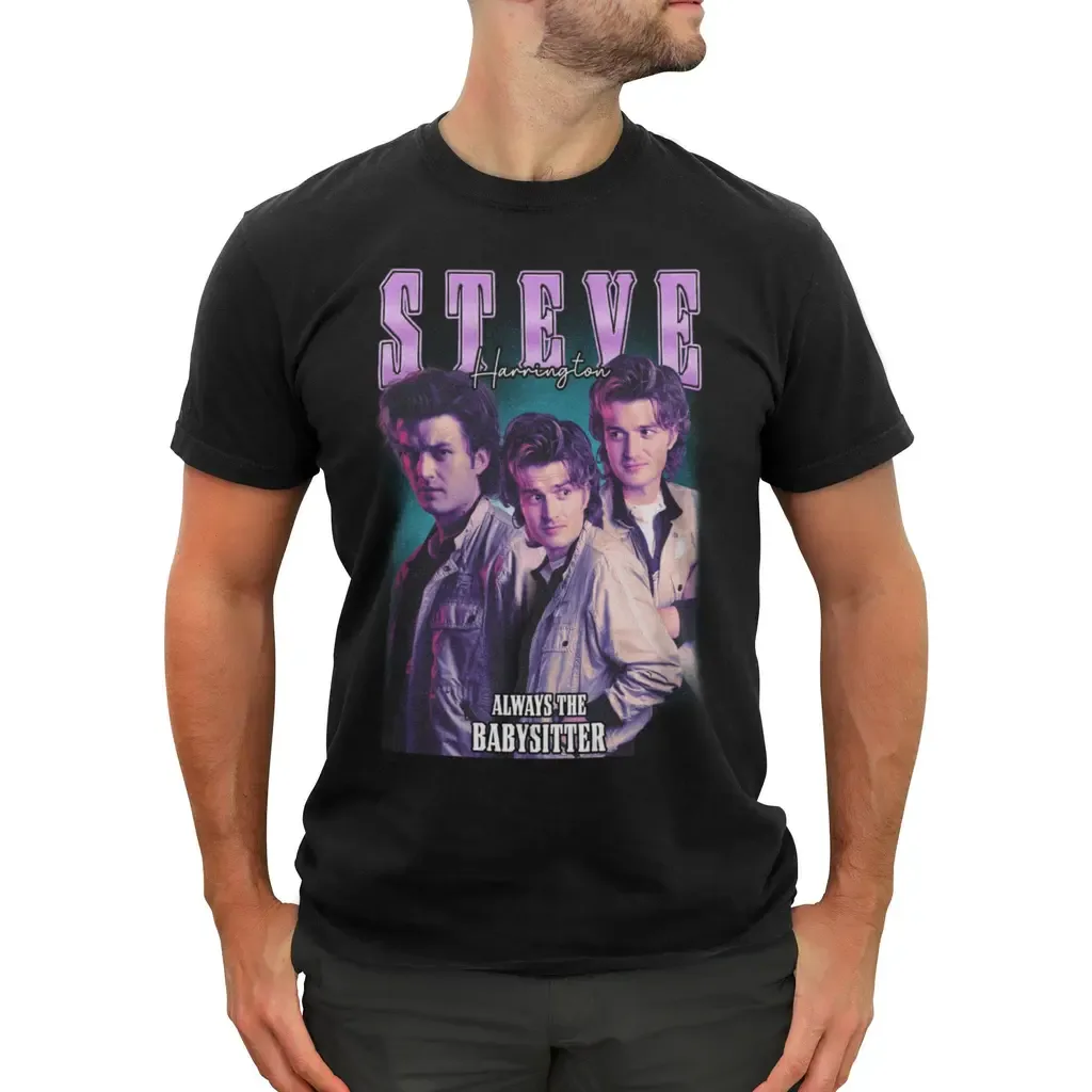 Netflix Steve Harrington Collage Short Sleeve Graphic T-Shirt by Stranger Things