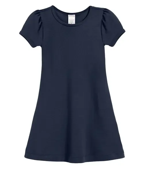 Soft 100% Cotton Puff Short Sleeve Dress by CITY THREADS