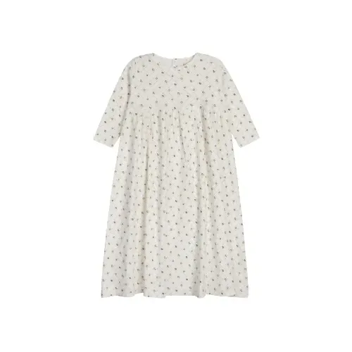 Floral Grid Collection Dress 3/4 Sleeves by Ely's & Co.
