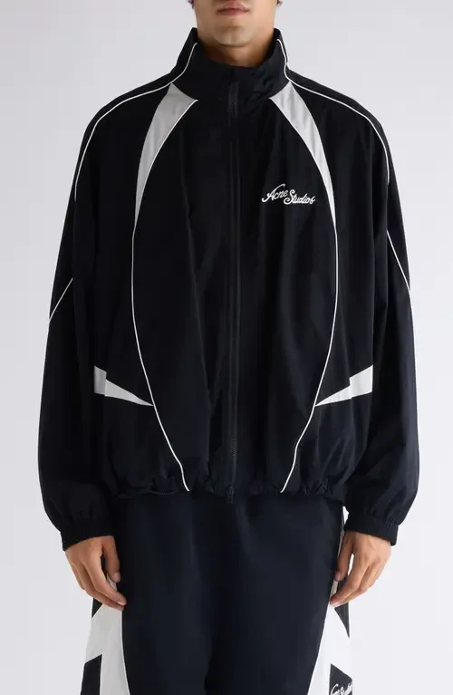 Peachy Embroidered Logo Piped Track Jacket by Acne Studios