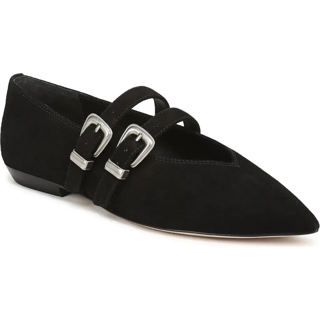 Bancroft Pointed Toe Mary Jane Flat in Espresso Leather