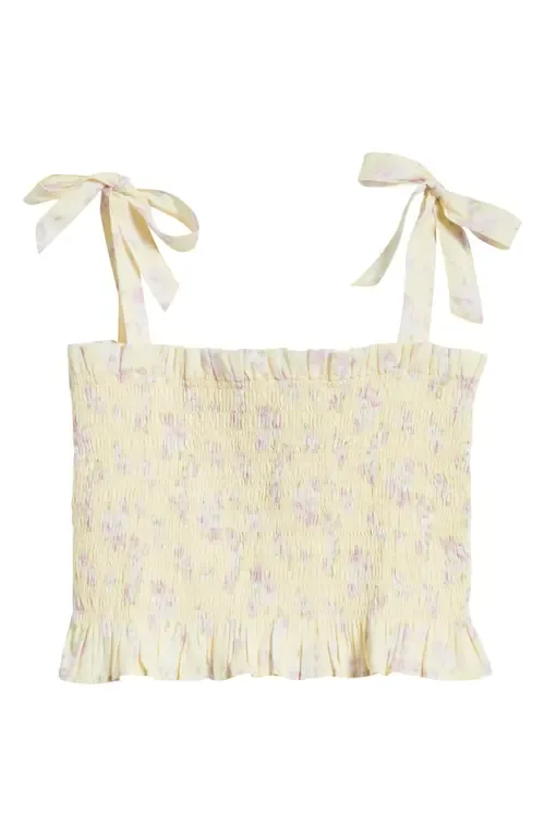 Merrinelle Smocked Cotton Crop Top by LoveShackFancy