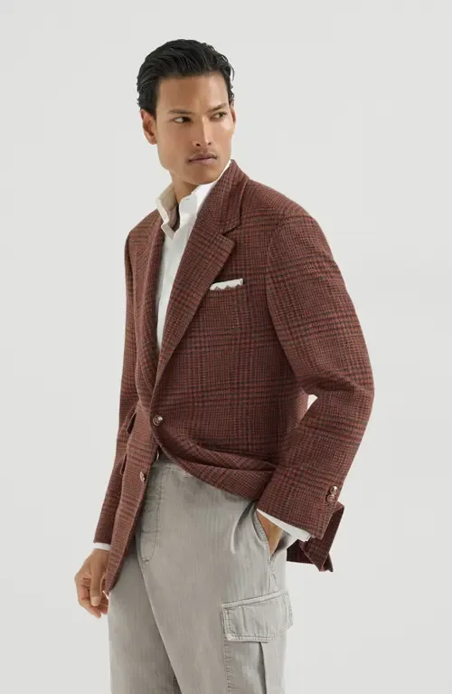 Cashmere Prince of Wales Cavallo Tailor Blazer by Brunello Cucinelli