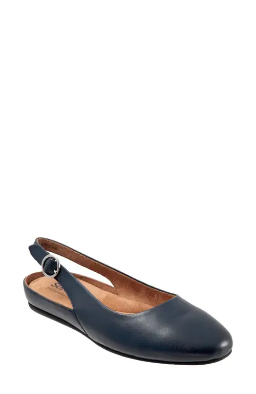 Sandy Slingback Flat in Beige Nappa Leather by SoftWalk®