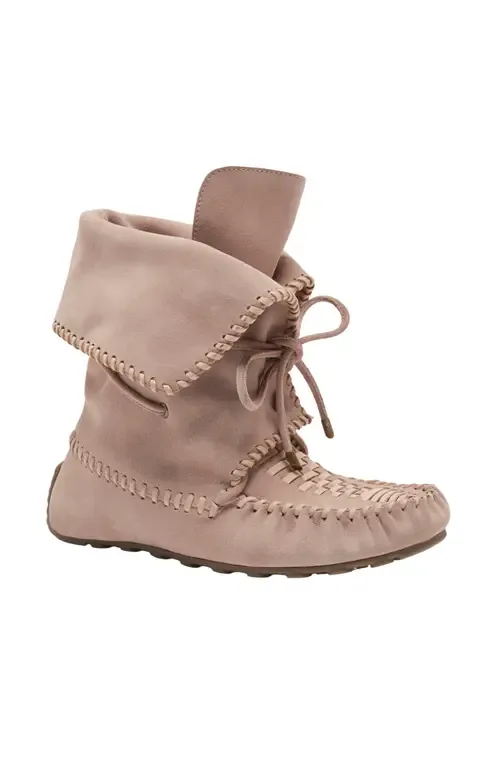 Misty Moc Toe Boot in Pearl Blush Suede by Free People