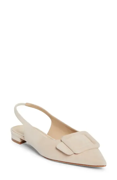 Maylura Buckle Pointed Toe Slingback Flat by Manolo Blahnik