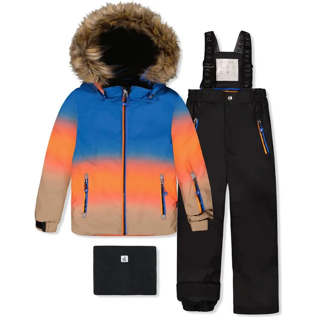 Play Gradient Jacket & Reinforced Pants Two Piece Snowsuit by Deux par Deux
