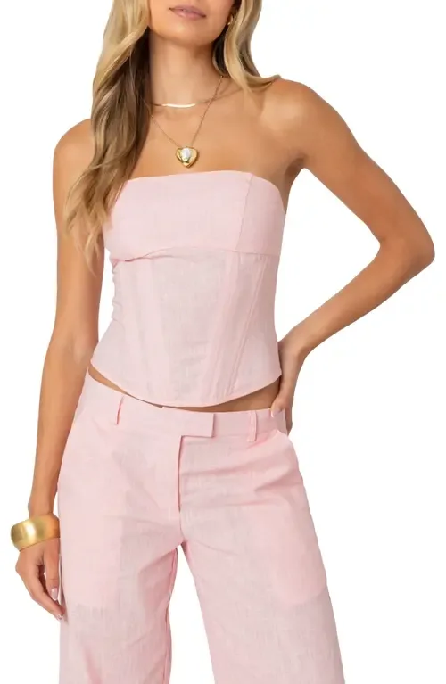 Arya Linen Look Corset Top by EDIKTED